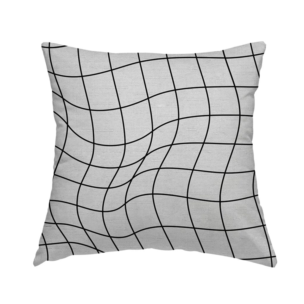 Geometric Grid Black & White Event Linen Rentals