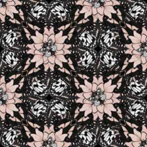 Pink Kaleidoscope Pattern 30x30 From Butterfly Collection- Lola Valentina High End Table Linen Rental