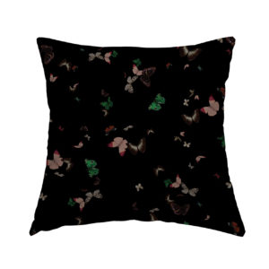 Black Butterflies Pillow from Butterfly Collection- Lola Valentina High End Table Linen Rental