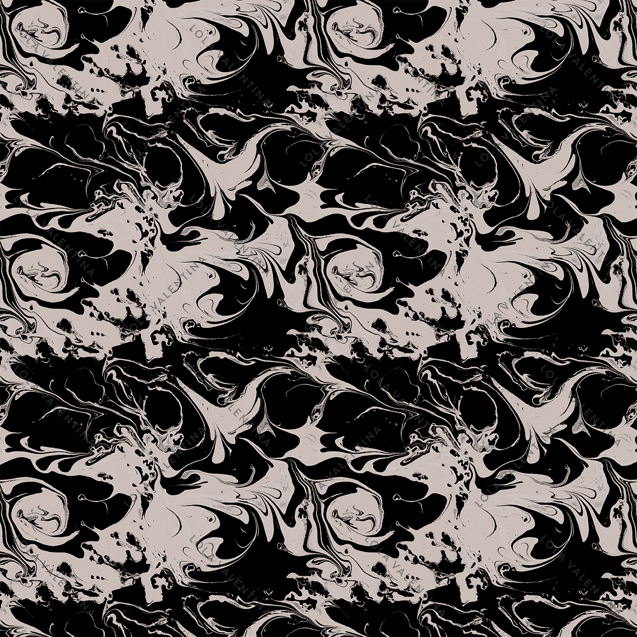 Black-Cream-Ebru-Pattern
