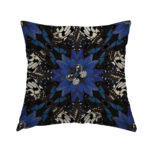 Blue Kaleidoscope Pillow from Butterfly Collection- Lola Valentina High End Table Linen Rental