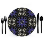 Blue Kaleidoscope Placemat Charger from Butterfly Collection- Lola Valentina High End Table Linen Rental