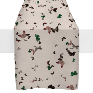 Cream Butterflies Table Runner from Butterfly Collection- Lola Valentina High End Table Linen Rental
