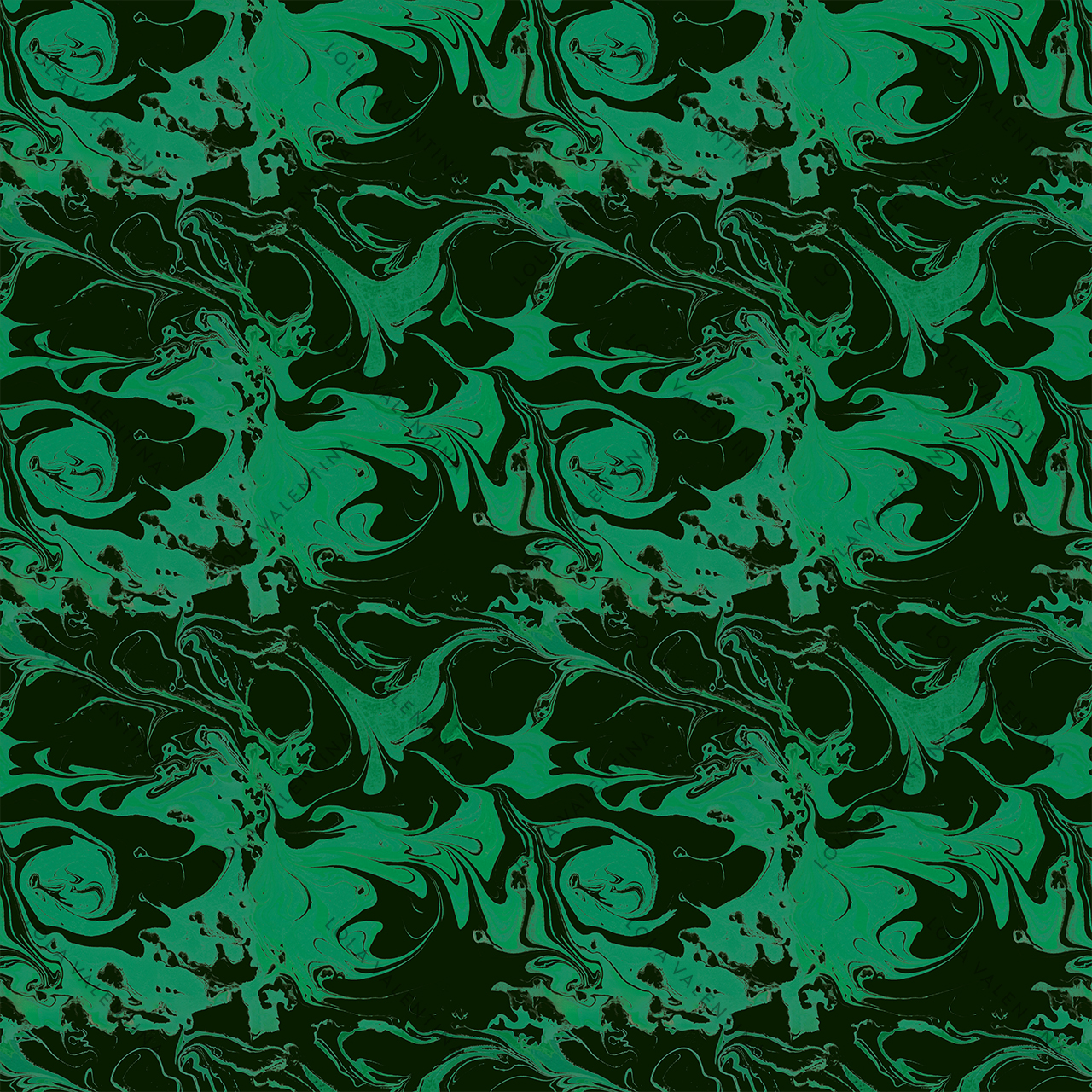 Jade-Green-Ebru-Pattern