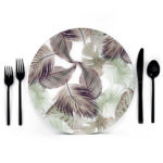Blush Botanical Placemat Charger from Amazonica Collection- Lola Valentina High End Table Linen Rental