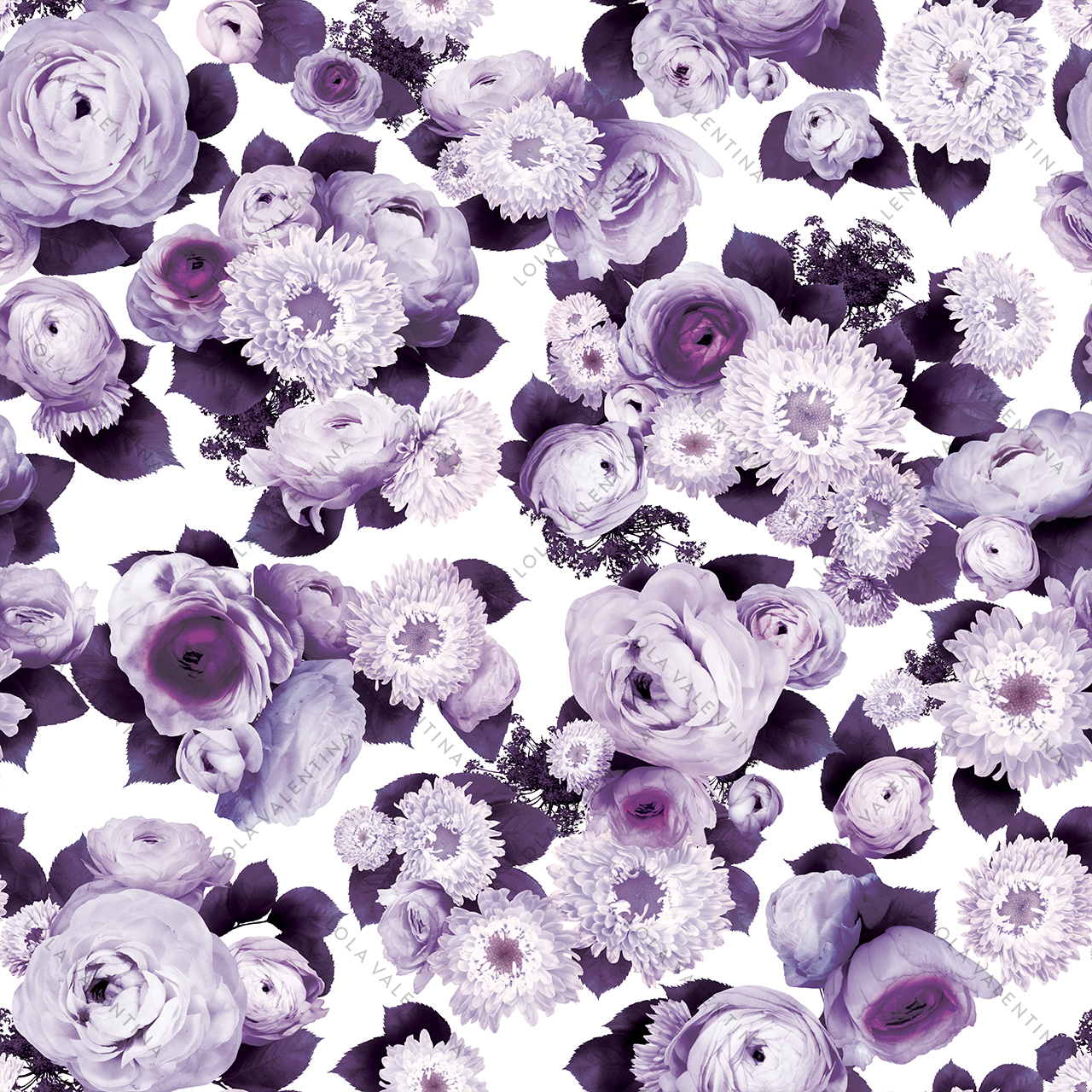 Lavender-Purple-Vintage-Flowers-Floral-Pattern