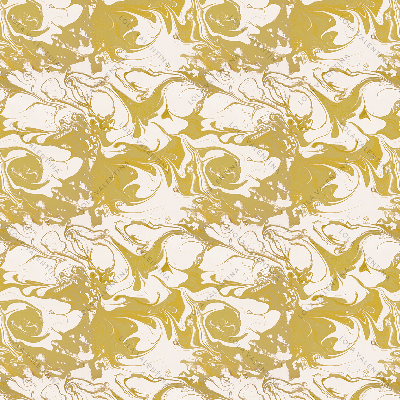 Mustard-Yellow-Ebru-Pattern