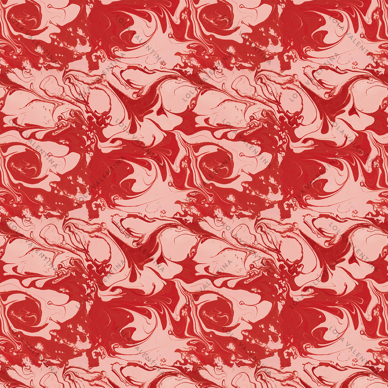 Red-Pink-Ebru-Pattern