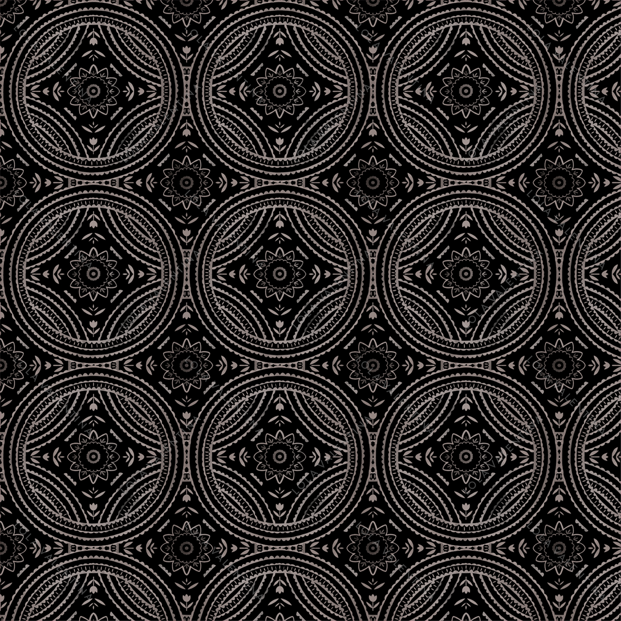 Black-Silver-Medallion-Runner-Pattern