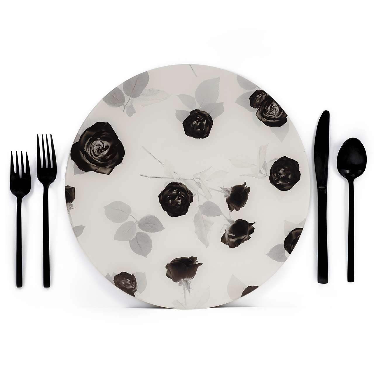 Ivory-Black-Rosa-Placemat-Charger