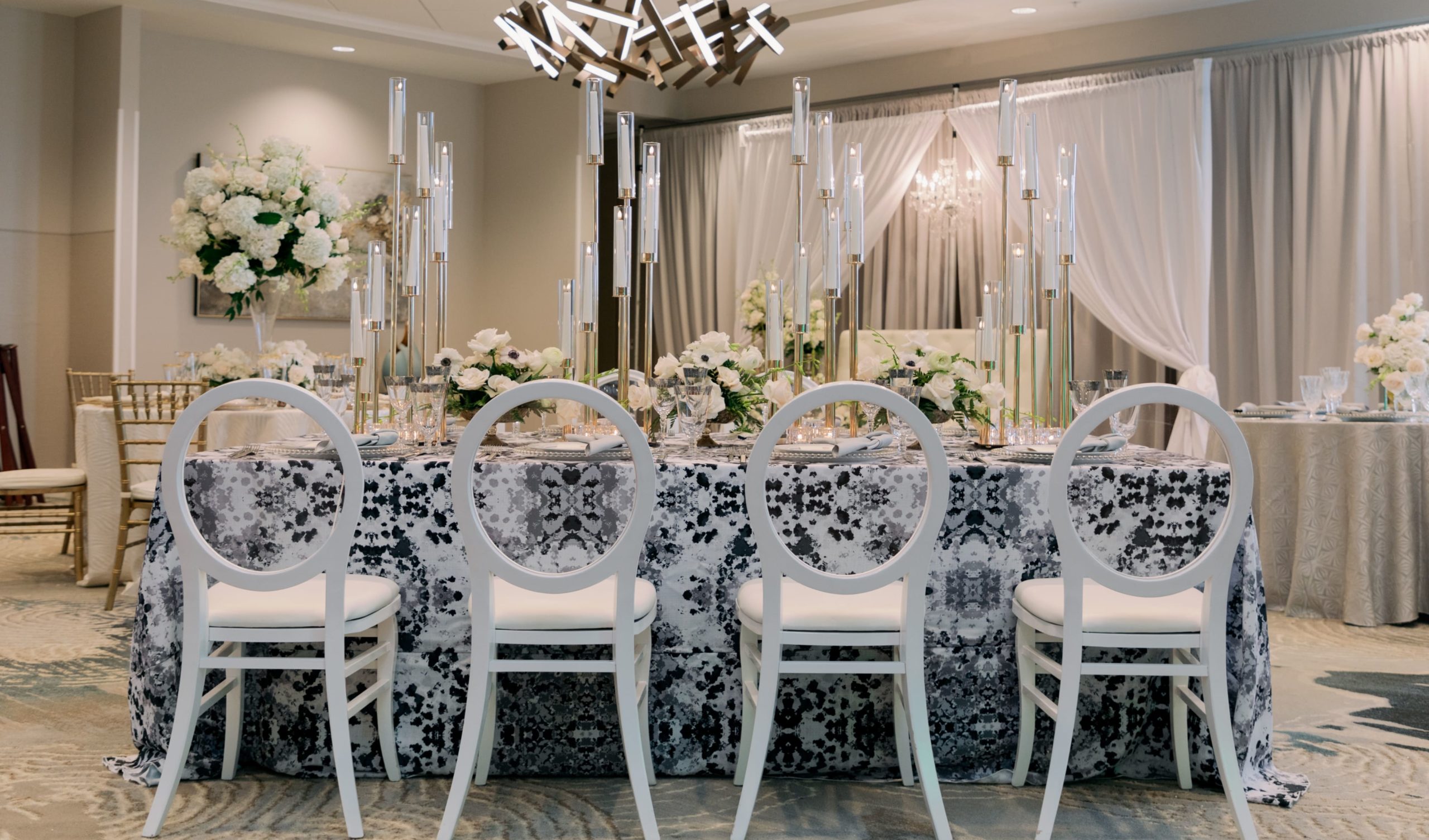  image of tabletop décor for a classic wedding theme