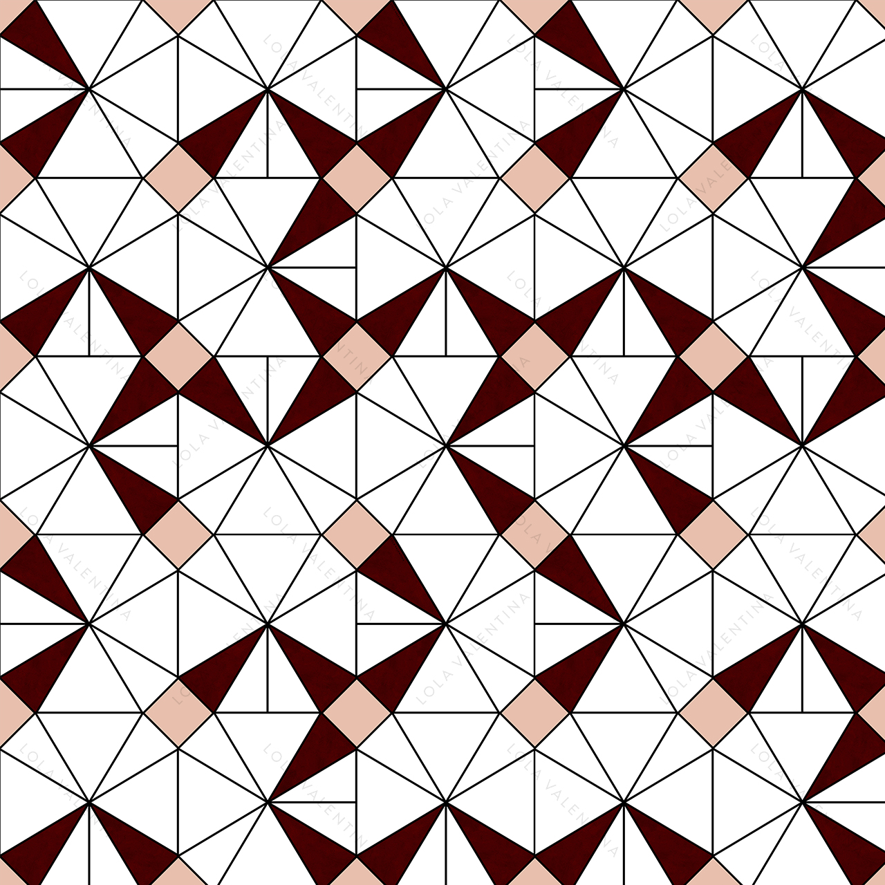 Nude-Burgundy-Angles-Pattern