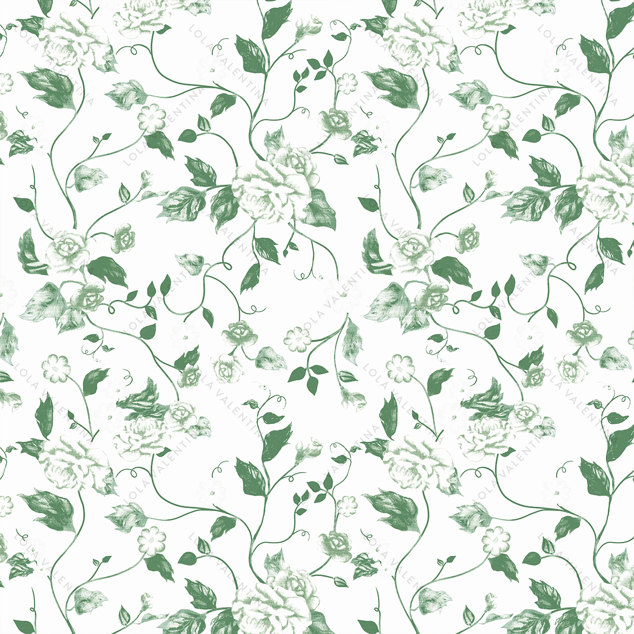 Green-Floral-Pattern