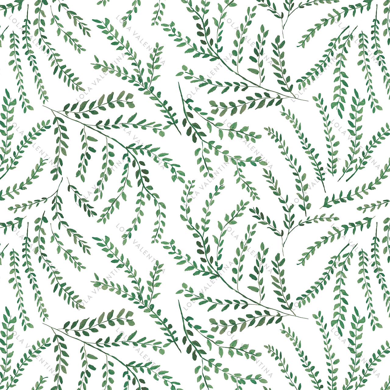 Green-Watercolor-Leaves-Pattern