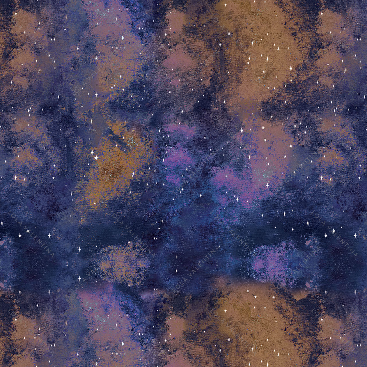 Dusk-Stellar-Blue-Purple-Brown-Stars-Celestial-Space-Cosmos-Pattern