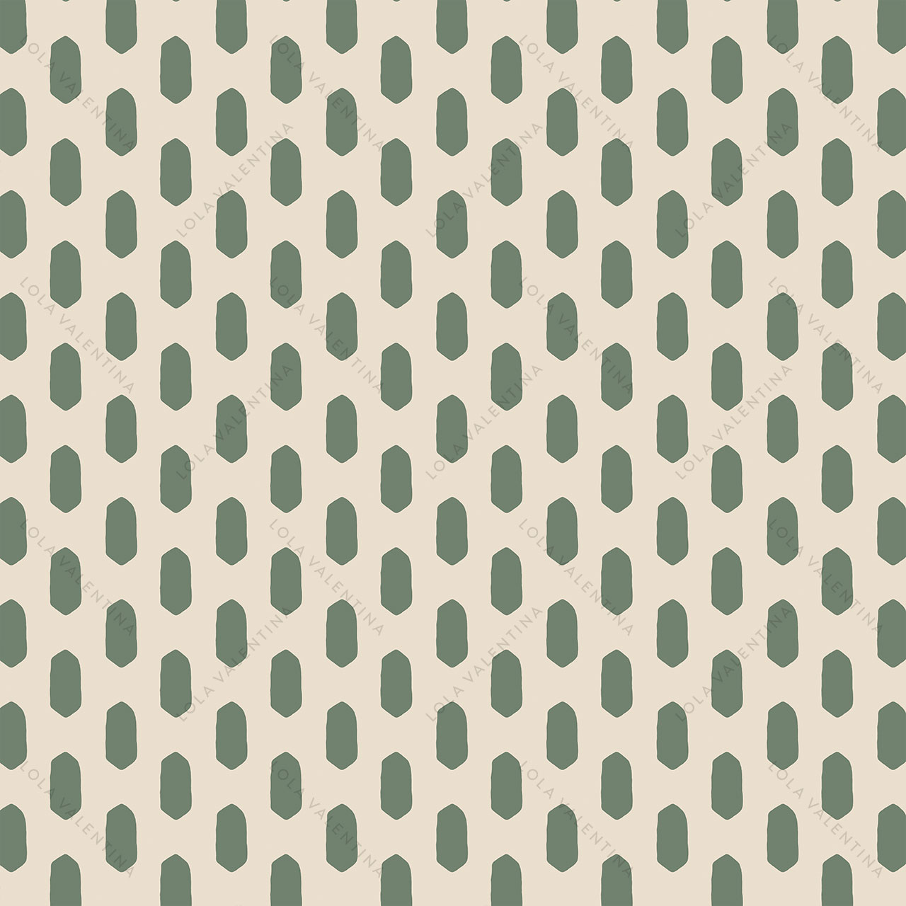 Green-Ivory-Abstract-Oval-Shapes-Pattern