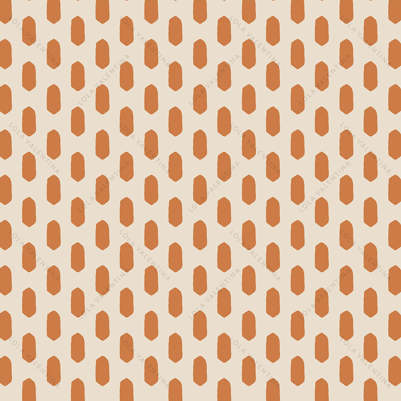 Orange-Ivory-Abstract-Oval-Shapes-Pattern