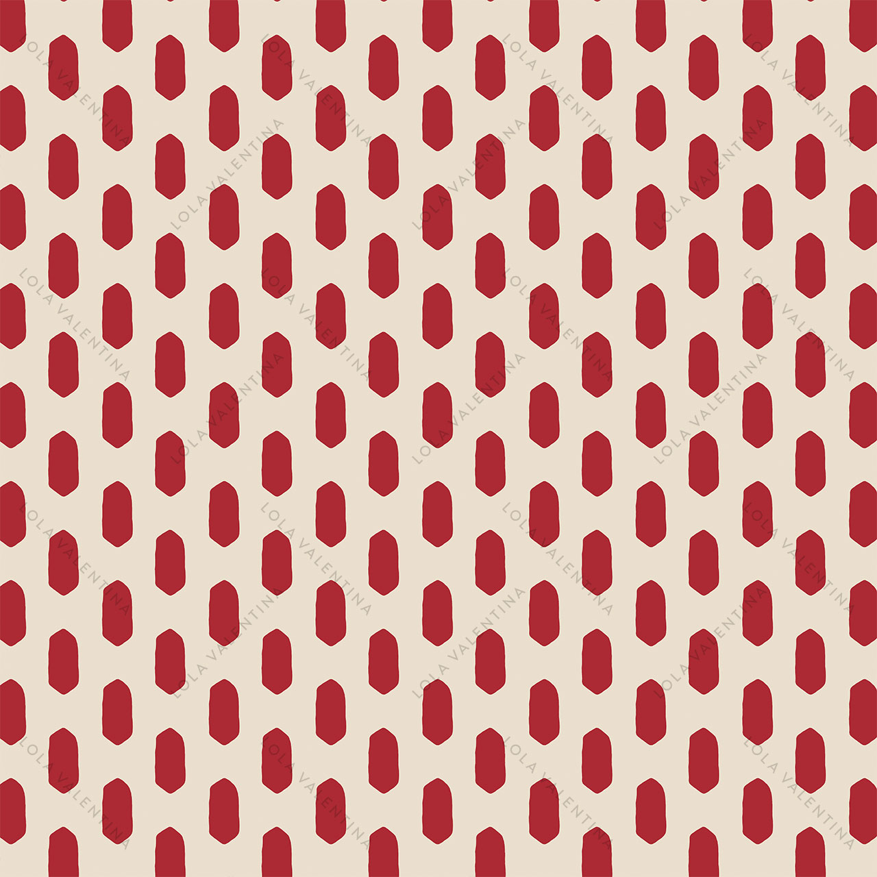 Red-Ivory-Abstract-Oval-Shapes-Pattern