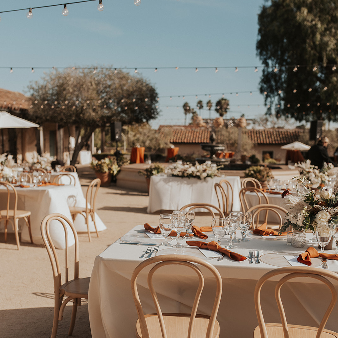 orange theme outdoor wedding