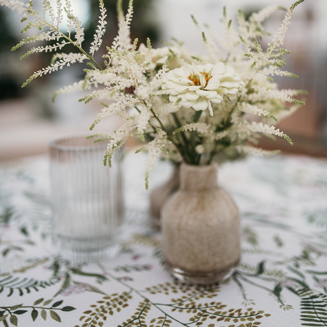 Green Floral Table Linen