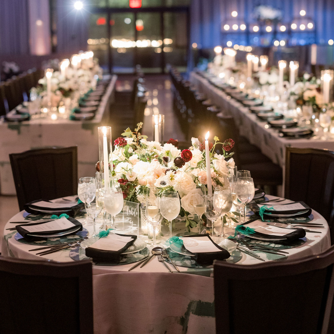 Green Abstract Linen and Floral Placemat Charger