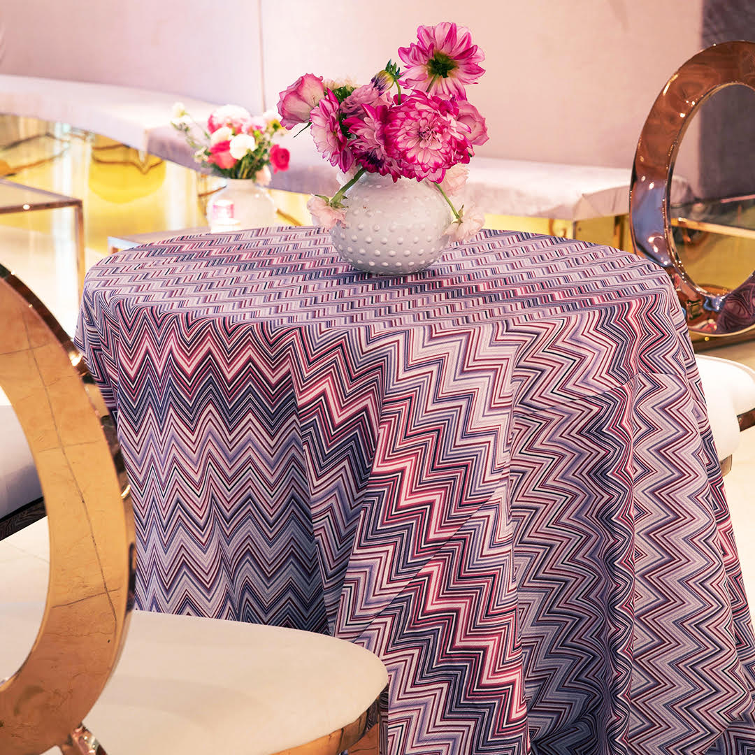 custom chevron lavender, light pink, blush table linen