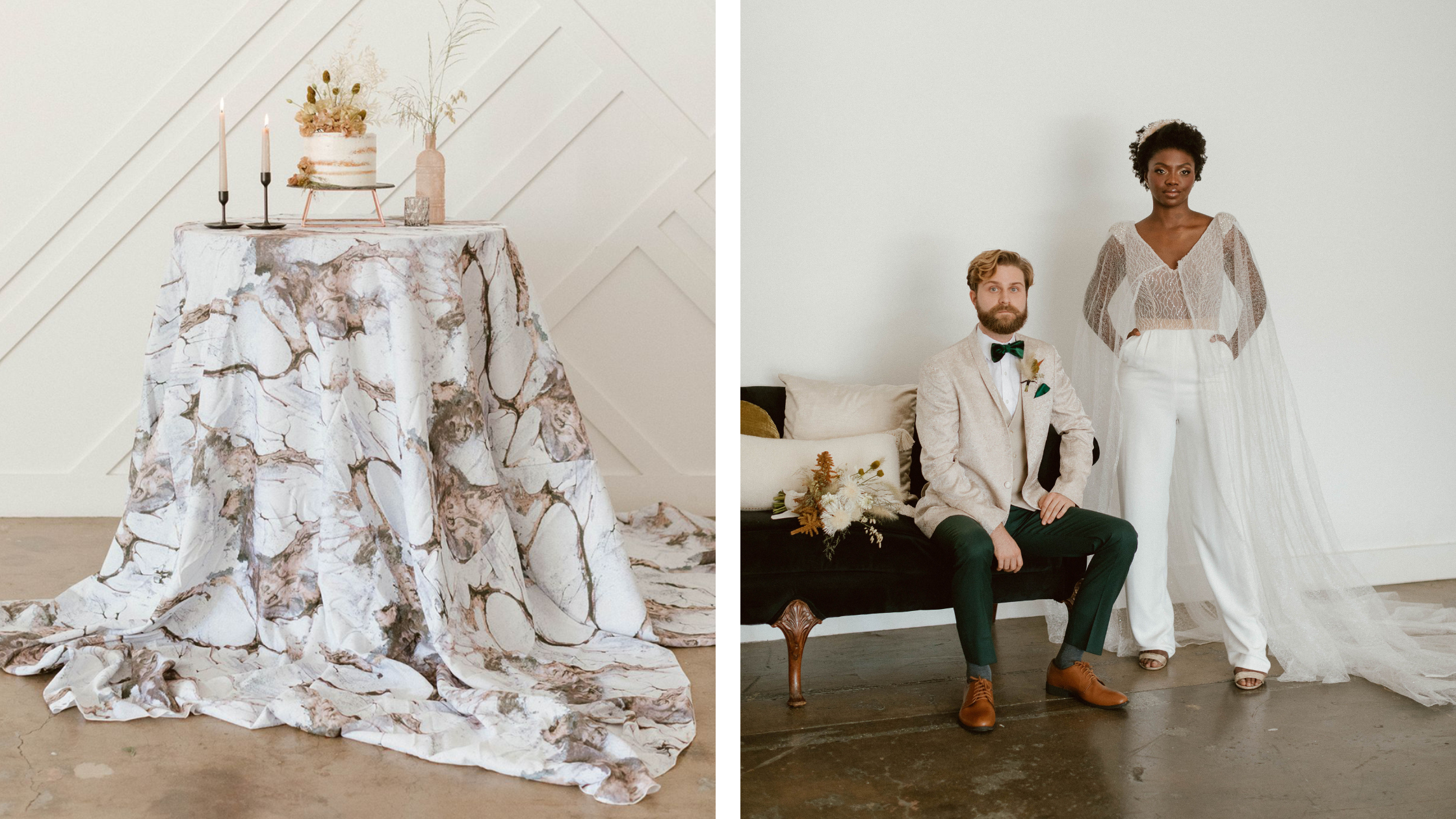 bohemian modern wedding theme