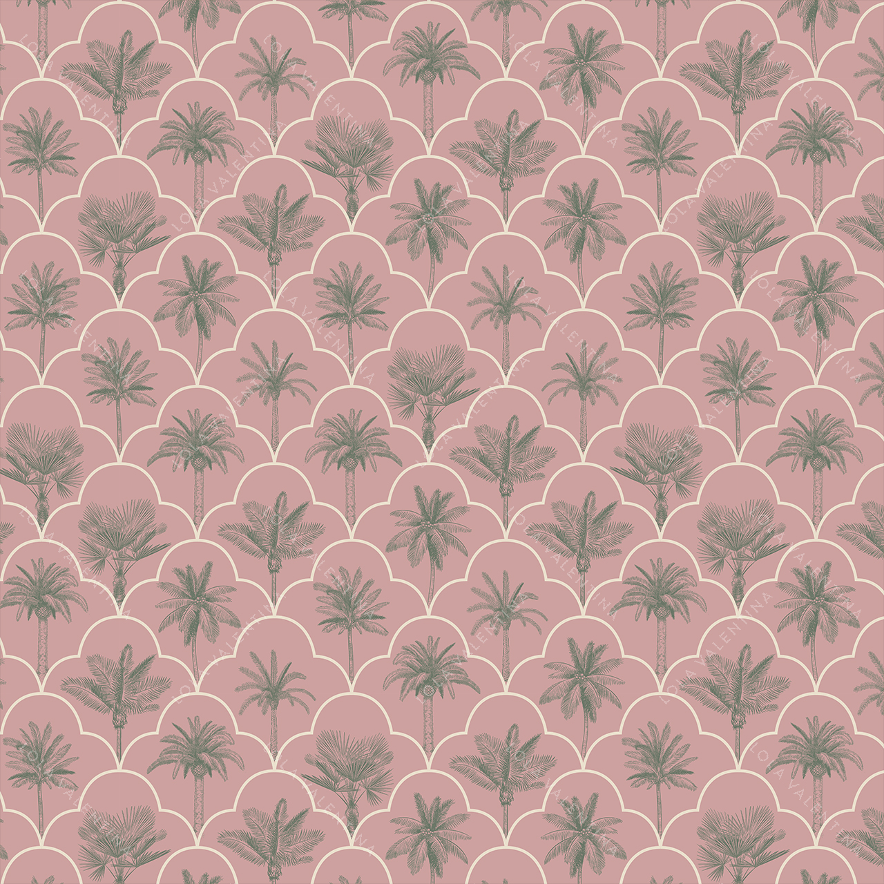 Blush-Malachite-Biscayne-Pattern-30x30-From-Deco-Collection-Lola-Valentina-High-End-Linen-Rental