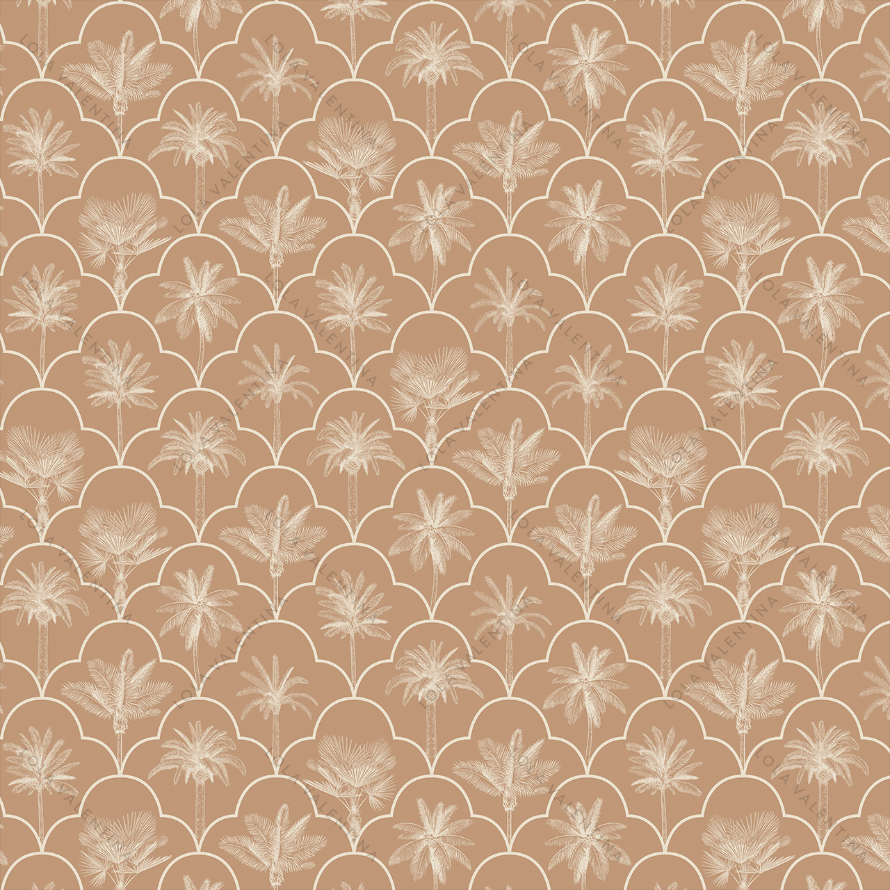 Caramel-Biscayne-Pattern-30x30-From-Deco-Collection-Lola-Valentina-High-End-Linen-Rental