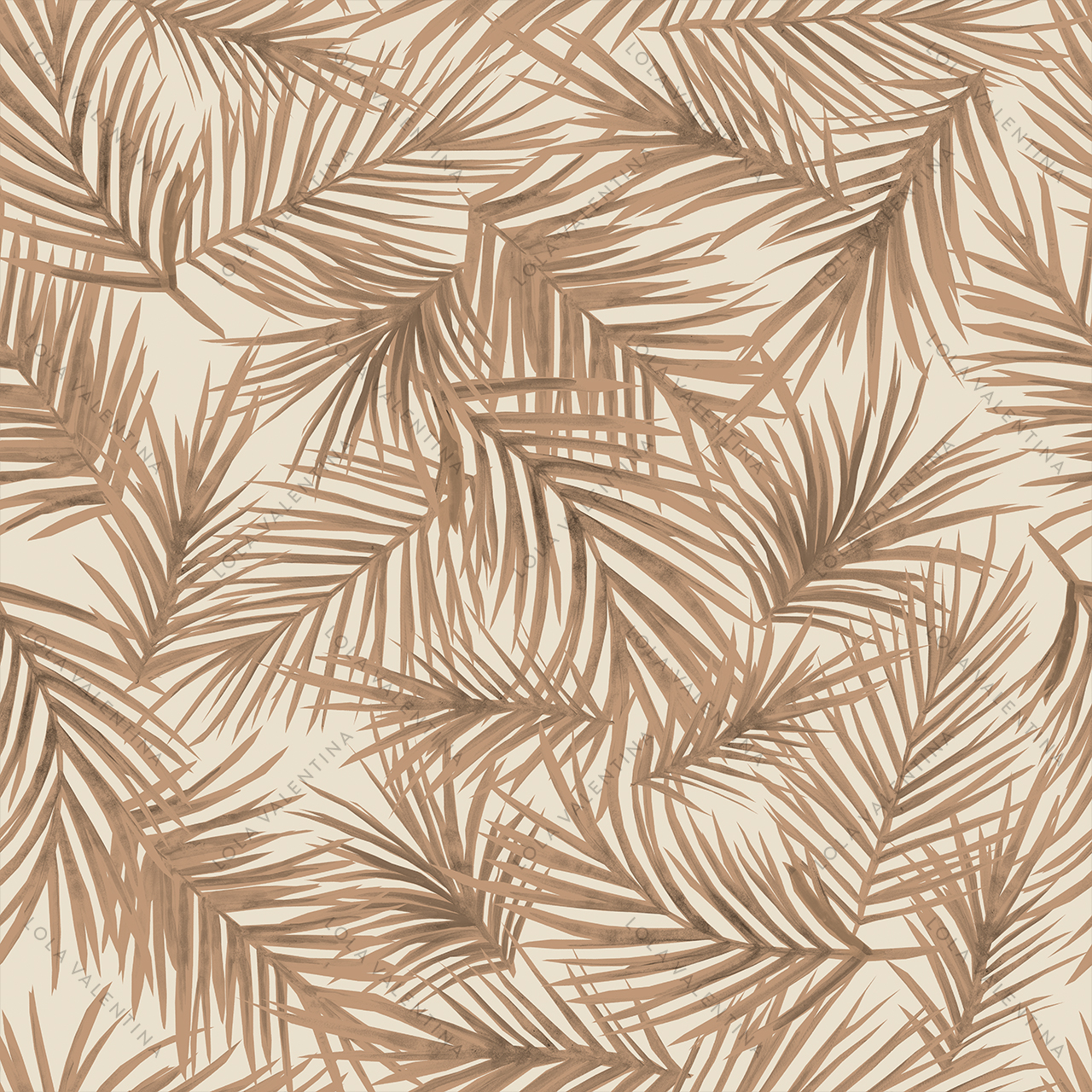 Caramel-Ivory-Tropicana-Pattern-30x30-From-Deco-Collection-Lola-Valentina-High-End-Linen-Rental