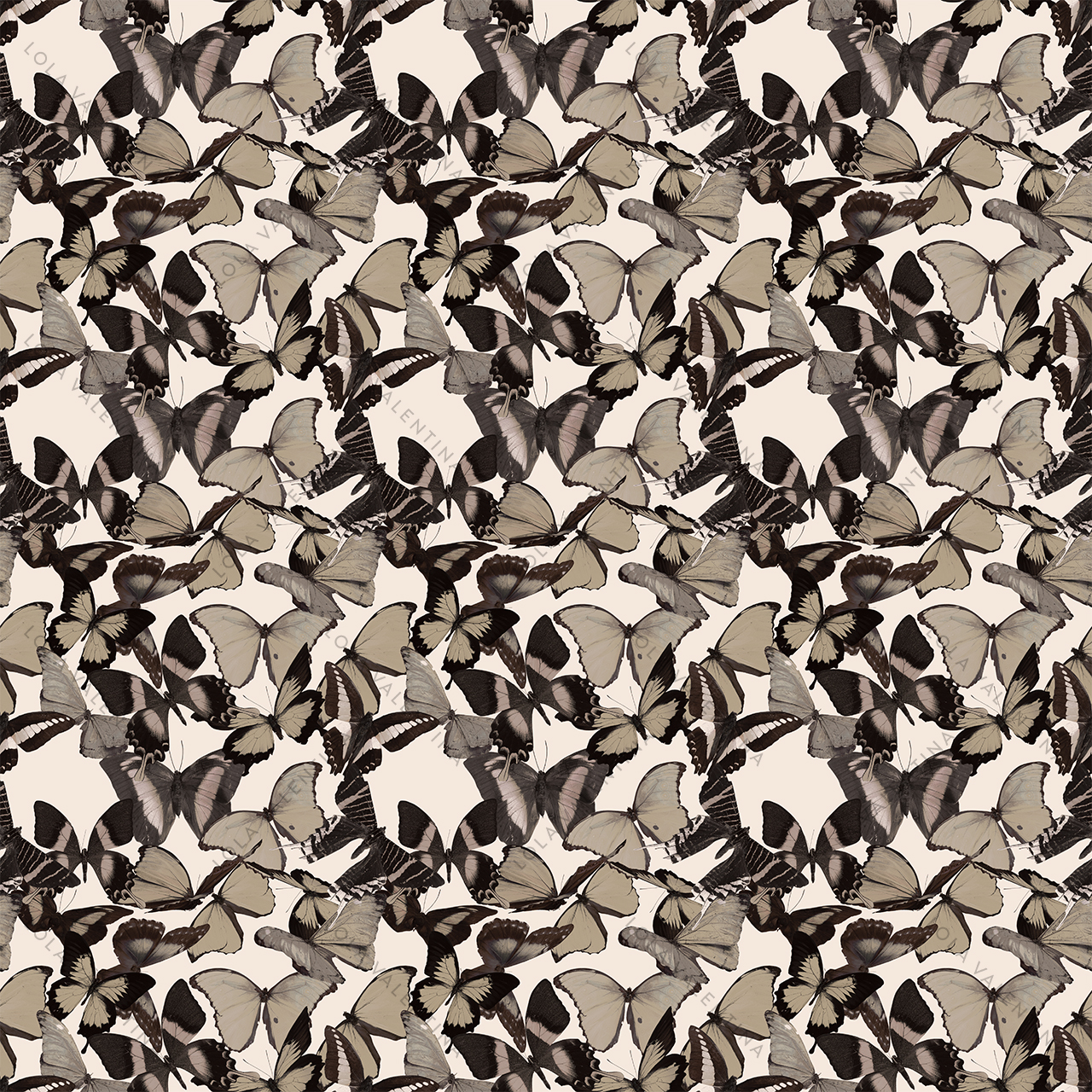 Beige Cream Morphini Pattern 30x30 From Butterfly Collection- Lola Valentina High End Table Linen Rental