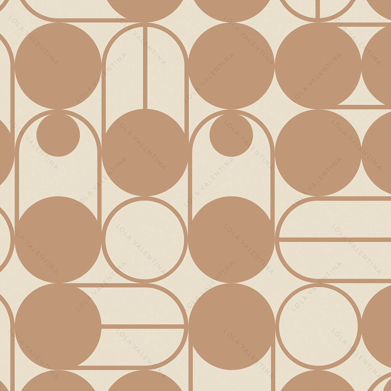 Caramel-Ivory-Roma-Norte-Pattern-30x30-From-Deco-Collection-Lola-Valentina-High-End-Linen-Rental