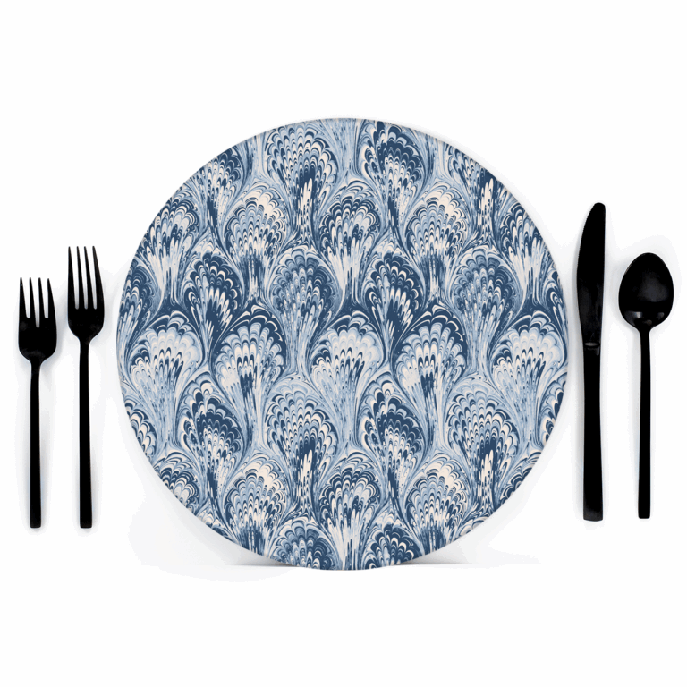 Denim Light Blue Ebru in Product Type: Chargers/Placemats
