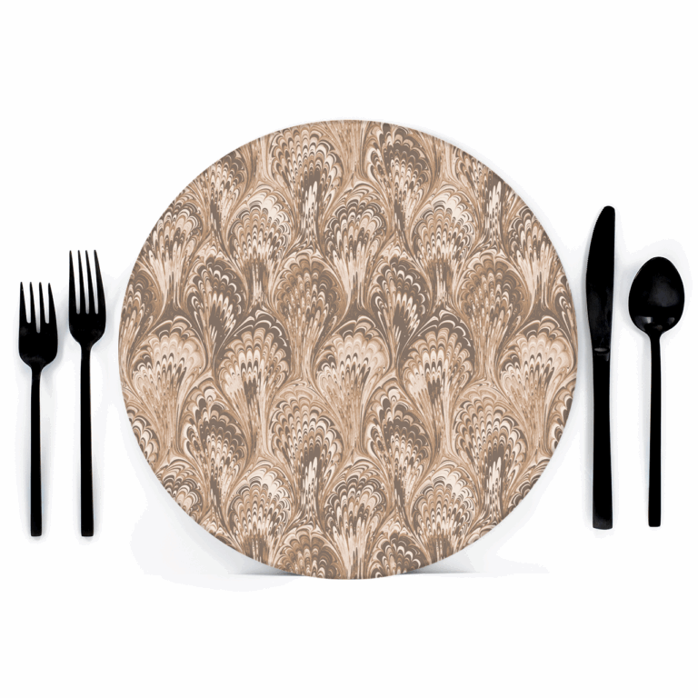 Iced Coffee Caramel Ebru in Product Type: Chargers/Placemats