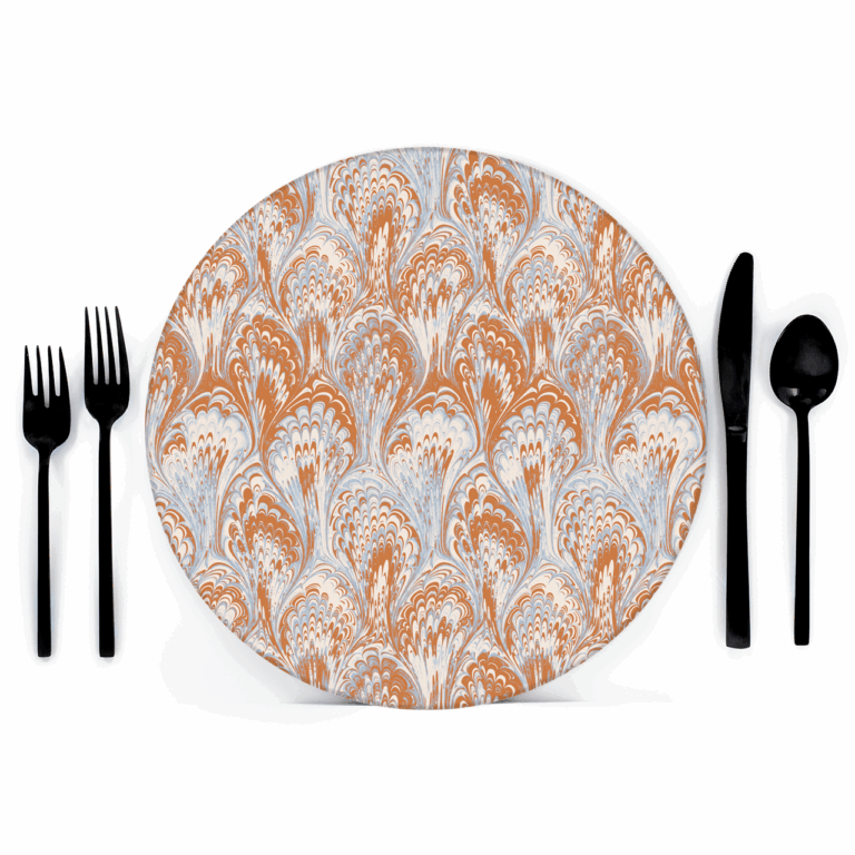 Terracotta Light Blue Ebru in Product Type: Chargers/Placemats