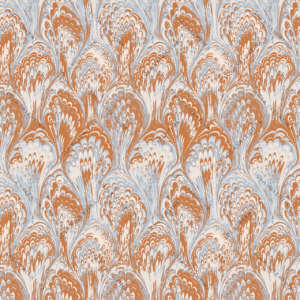 Terracotta Light Blue Ebru